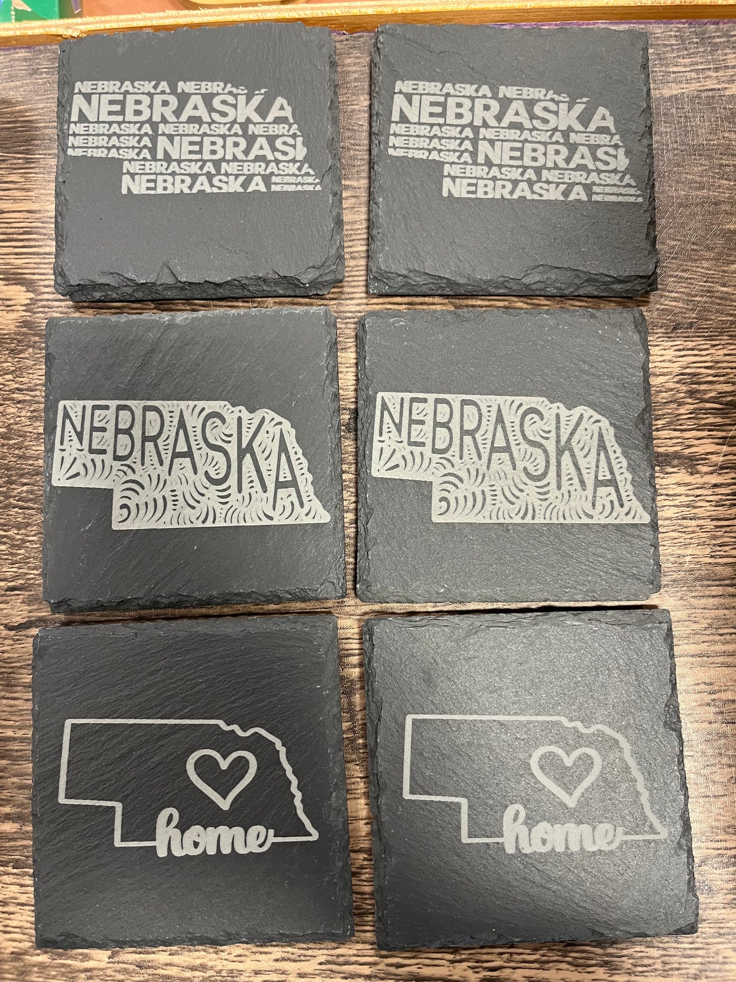 Nebraska Slate Coasters